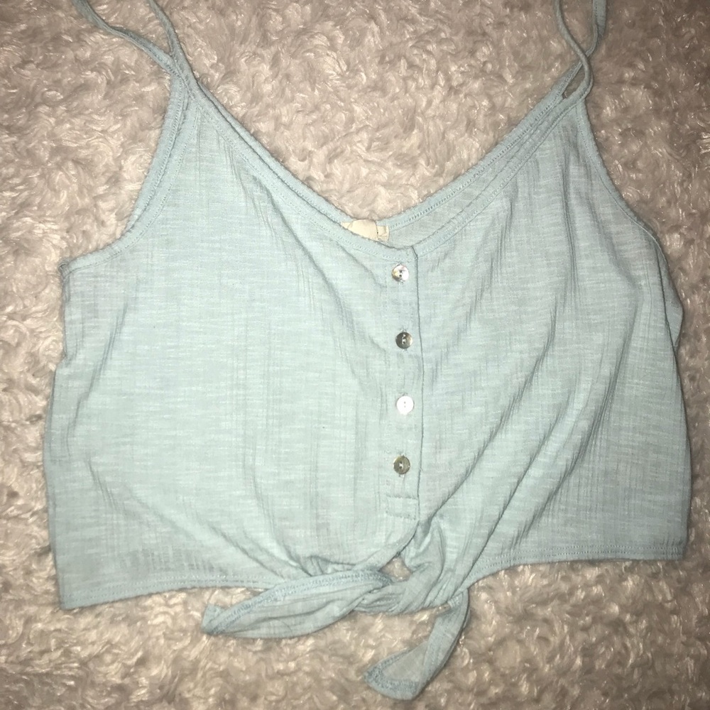 Blue tie top